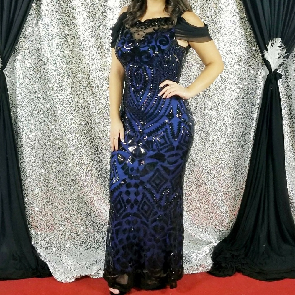 Black and Blue formal dress